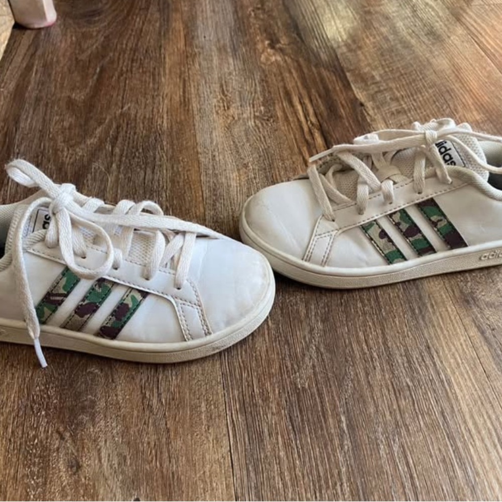 Adidas Kids White and Camouflage Sneakers toddler 12